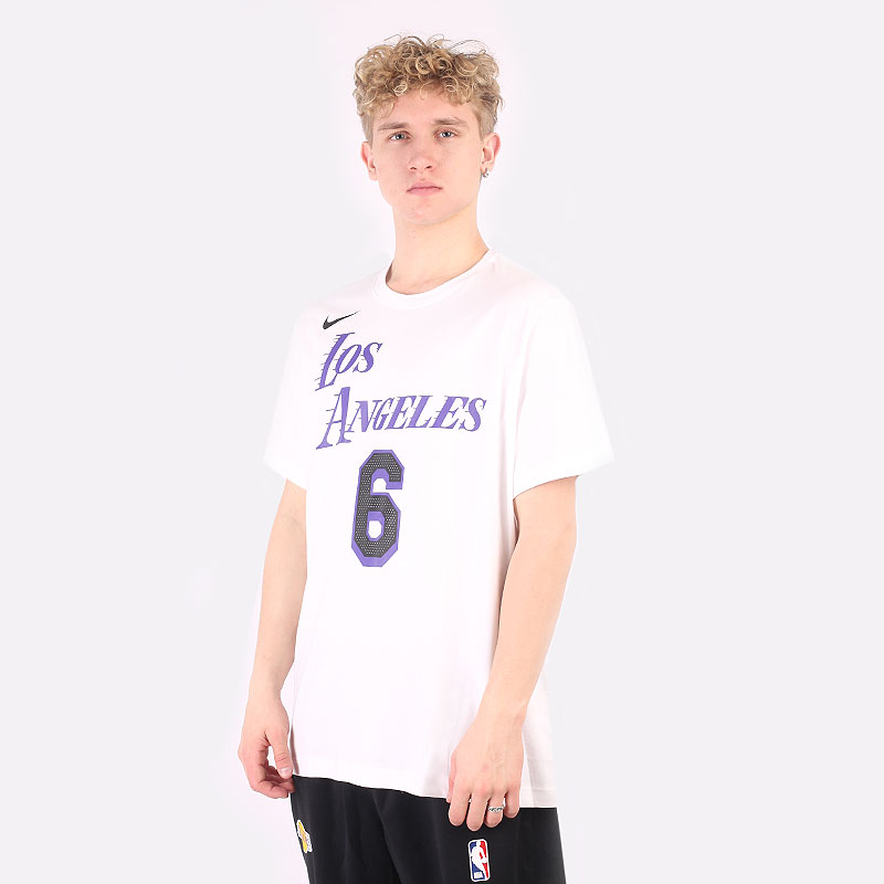 мужская белая футболка Nike Los Angeles Lakers City Edition NBA T-Shirt DV5993-100 - цена, описание, фото 3